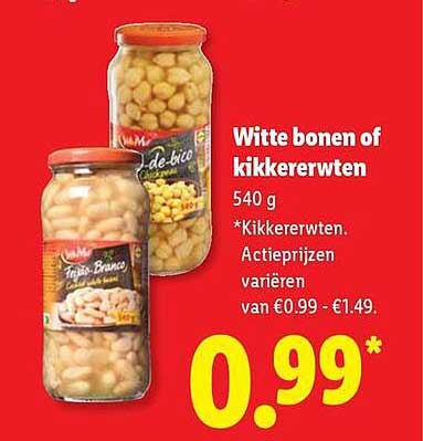 Witte bonen of kikkererwten 540 g