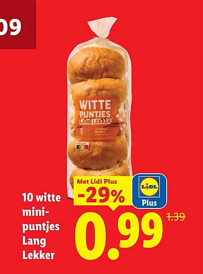 10 witte mini-puntjes Lang Lekker -29%