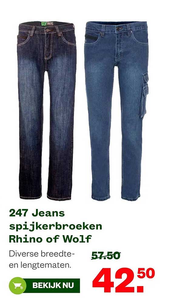 247 Jeans spijkerbroeken Rhino of Wolf