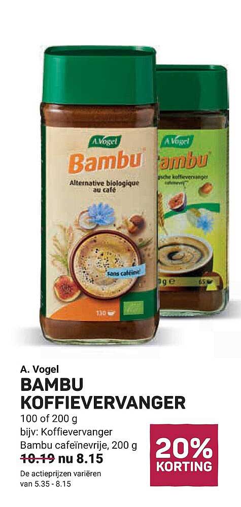 A. Vogel BAMBU KOFFIEVERVANGER 20% KORTING