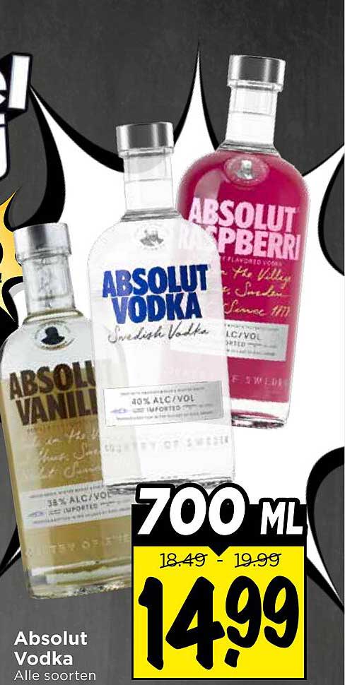 Absolut Vodka Alle soorten 700 ML