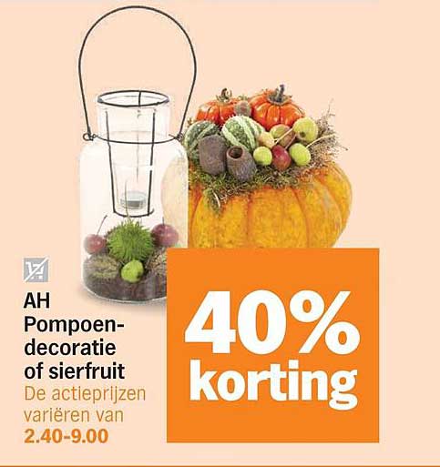 AH Pompoen-decoratie of sierfruit 40% korting