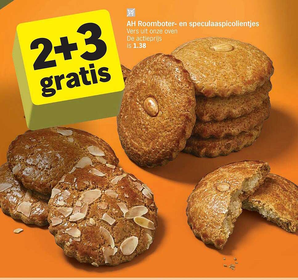 AH Roomboter- en speculaaspicolientjes 2+3 gratis