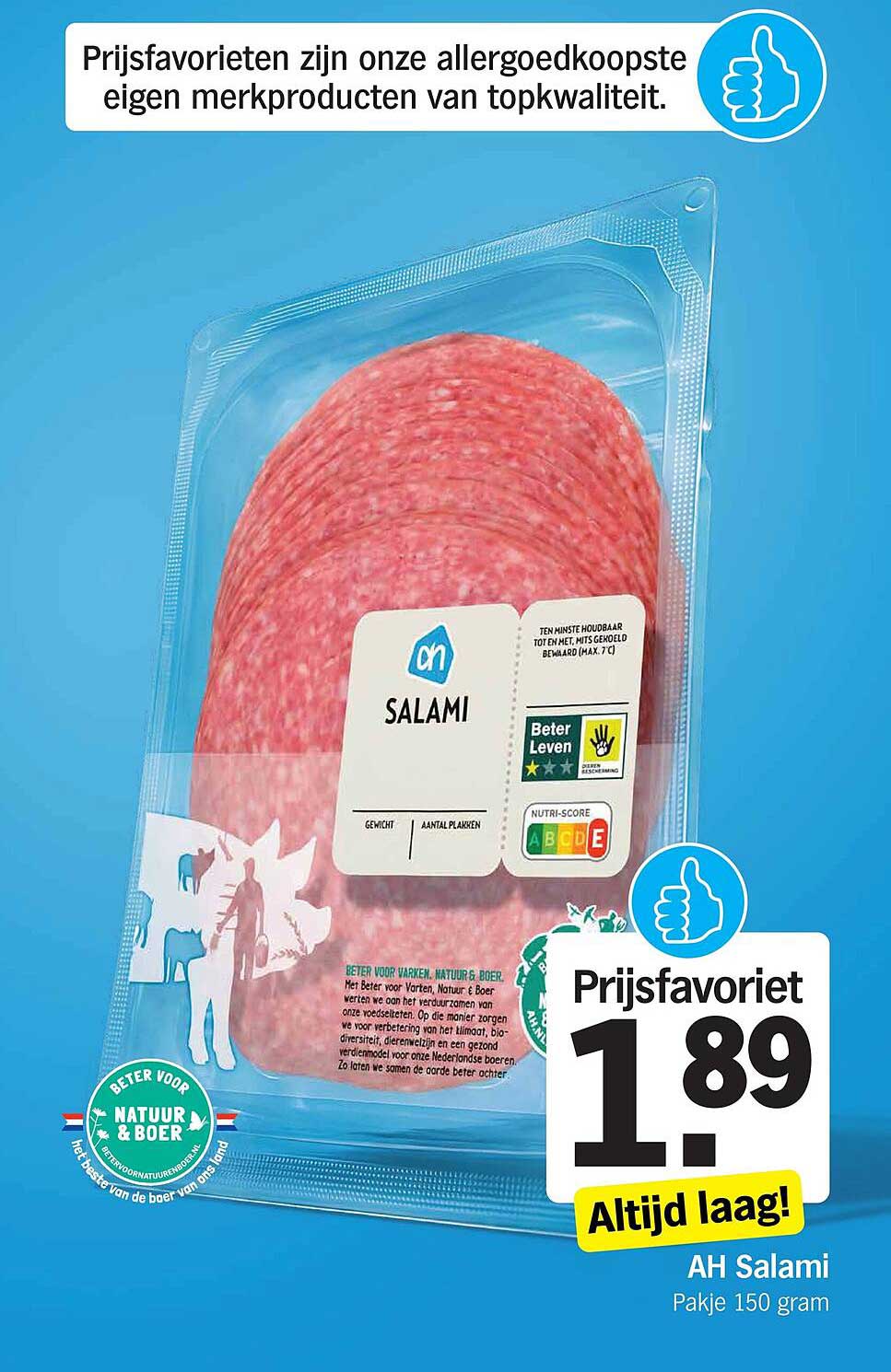 AH Salami Pakje 150 gram