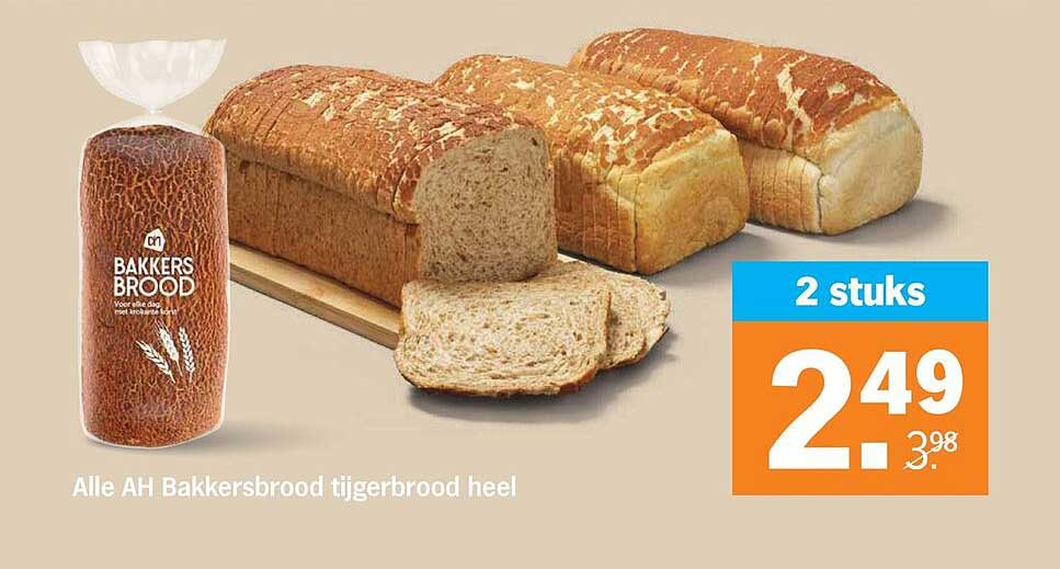 Alle AH Bakkersbrood tijgerbrood heel