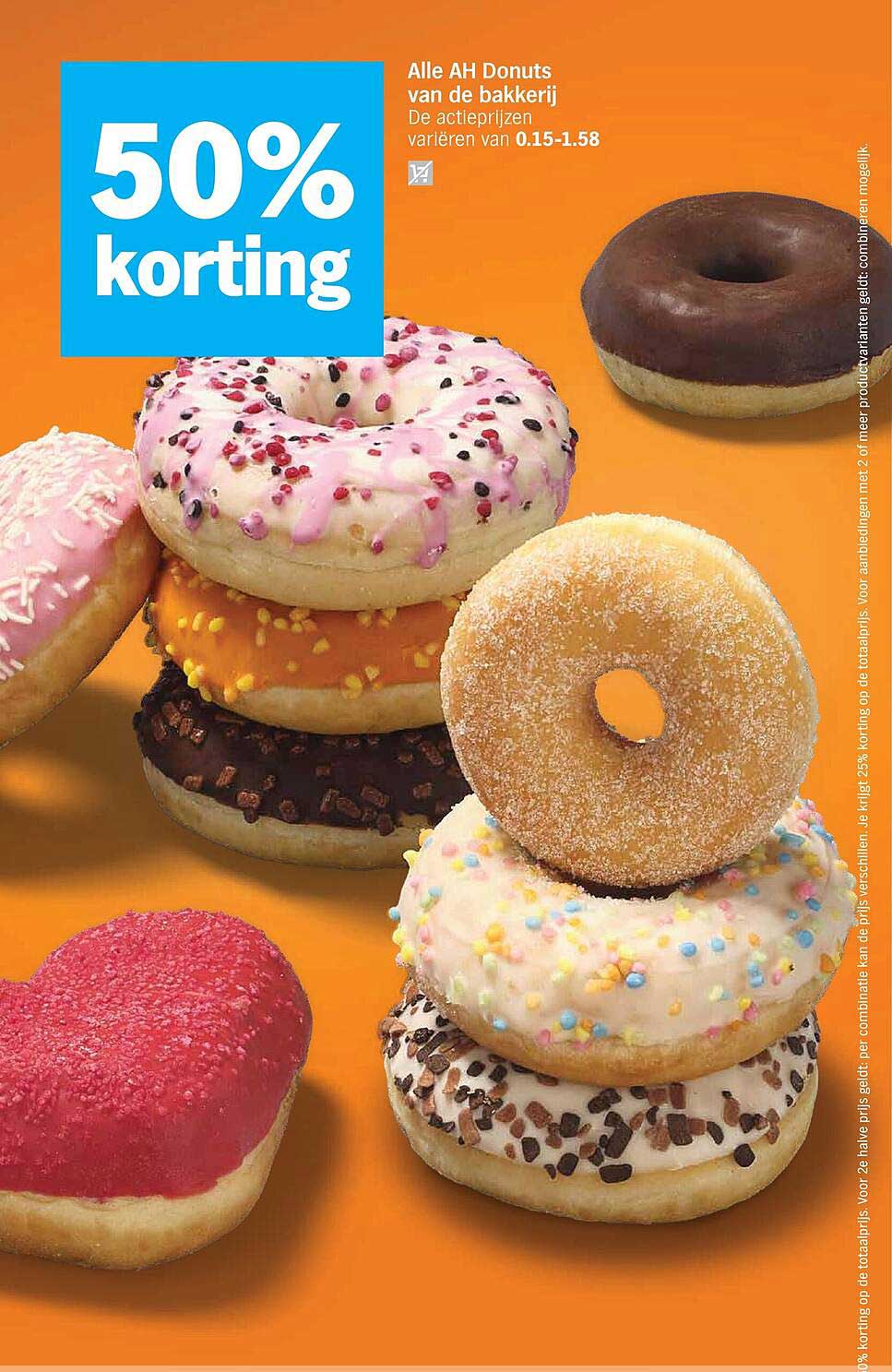 Alle AH Donuts van de bakkerij 50% korting