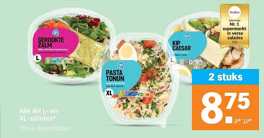 Alle AH L- en XL-salades*