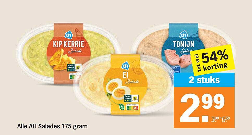 Alle AH Salades 175 gram