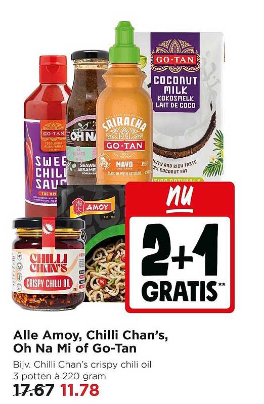 Alle Amoy, Chilli Chan’s, Oh Na Mi of Go-Tan 2+1 gratis