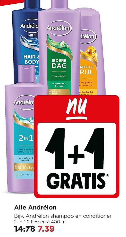 Alle Andrélon 1+1 gratis