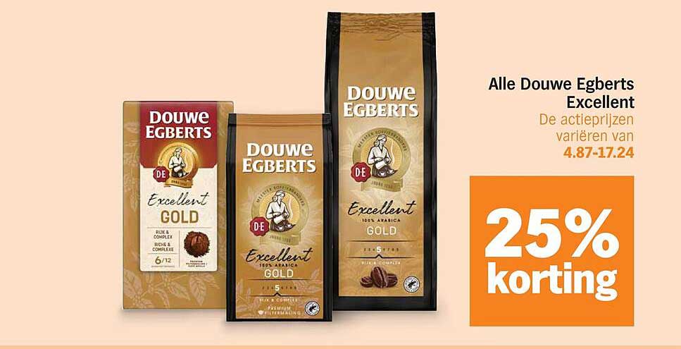 Alle Douwe Egberts Excellent 25% korting