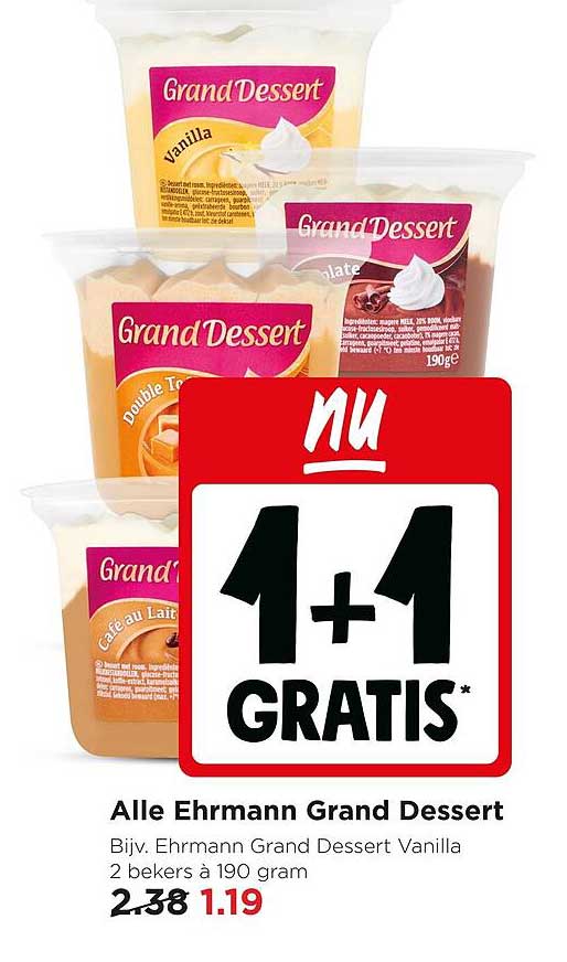 Alle Ehrmann Grand Dessert 1+1 GRATIS