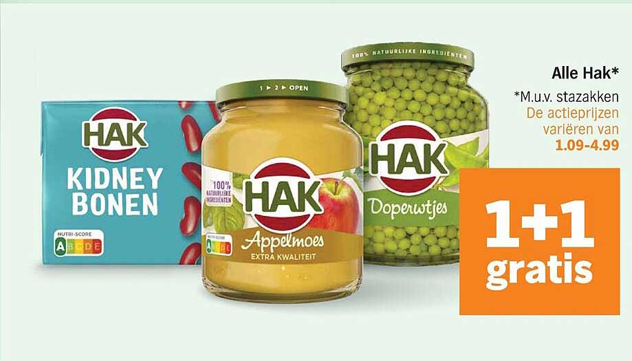 Alle HAK* 1+1 gratis