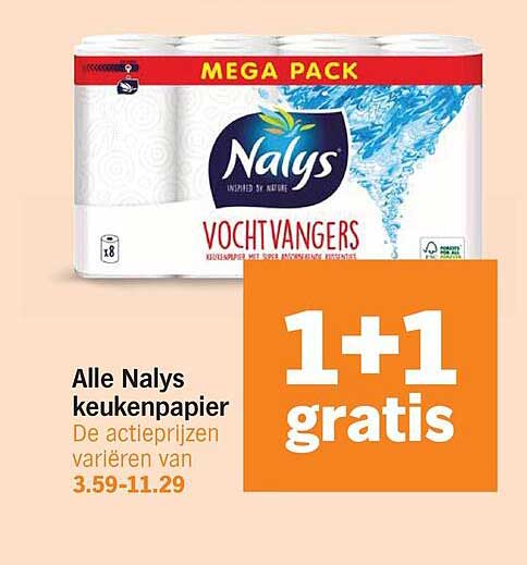 Alle Nalys keukenpapier 1+1 gratis