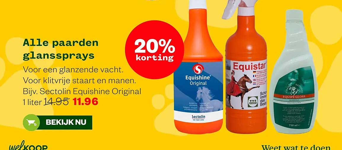 Alle paarden glanssprays 20% korting