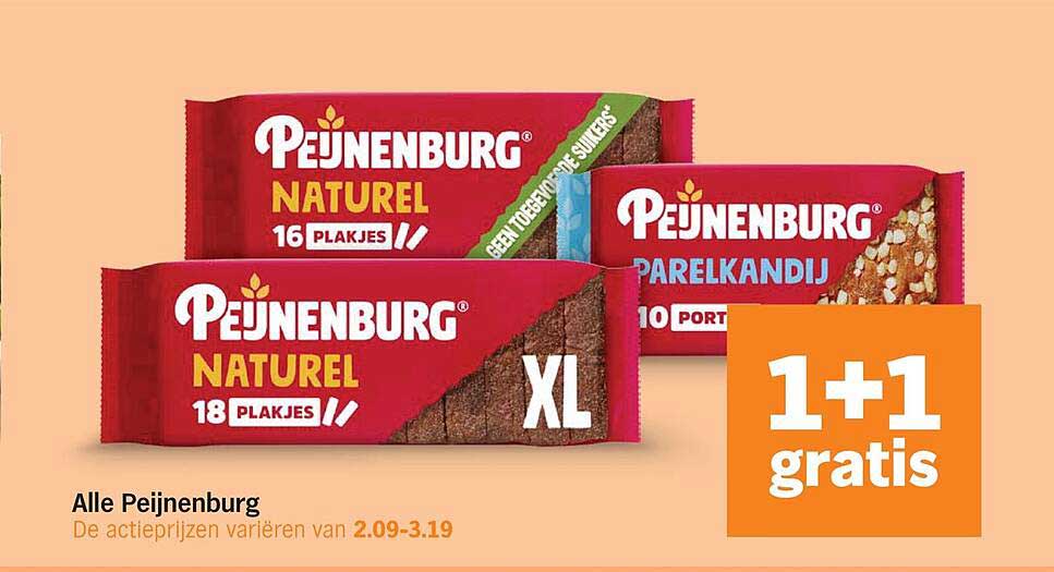Alle Peijnenburg 1+1 gratis