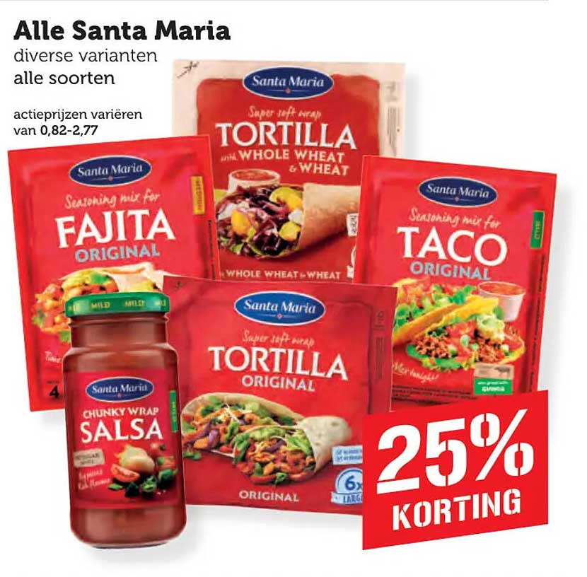 Alle Santa Maria diverse varianten alle soorten 25% KORTING