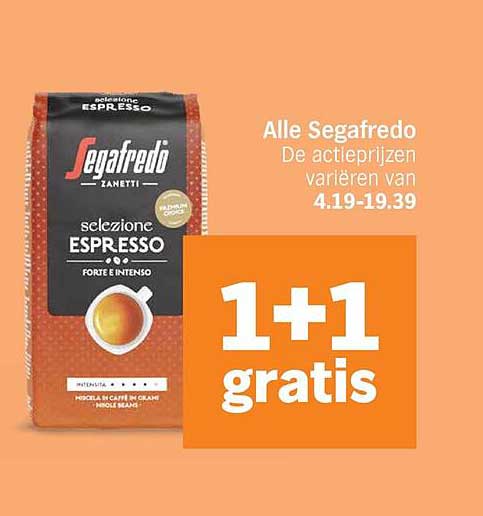 Alle Segafredo 1+1 gratis