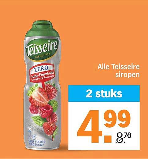 Alle Teisseire siropen 2 stuks