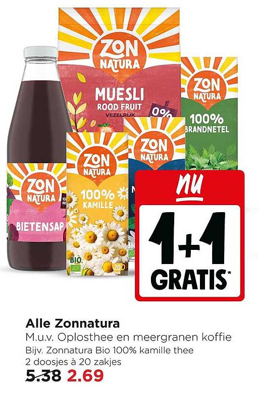 Alle Zonnatura 1+1 GRATIS