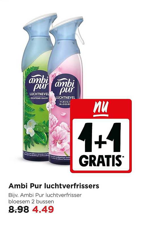 Ambi Pur luchtverfrissers 1+1 gratis