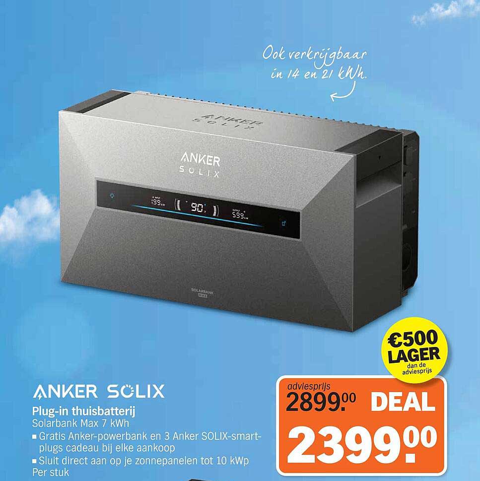 ANKER SOLIX Plug-in thuisbatterij Solarbank Max 7 kWh