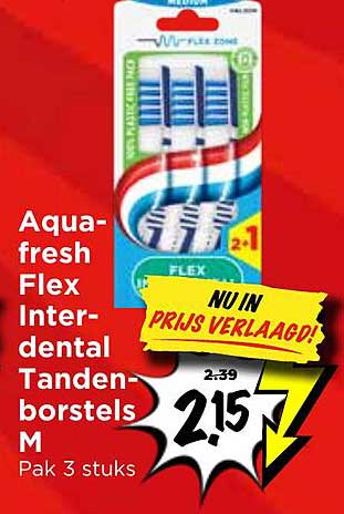 Aqua-fresh Flex Inter-dental Tanden-borstels M Pak 3 stuks 2+1