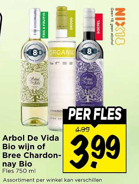 Arbol De Vida Bio wijn of Bree Chardonay Bio Per fles