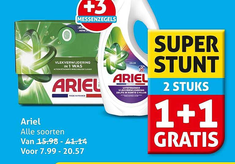 Ariel Alle soorten 1+1 GRATIS