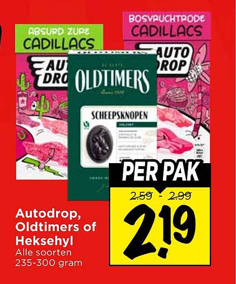 Autodrop, Oldtimers of Heksehyl Alle soorten 235-300 gram PER PAK