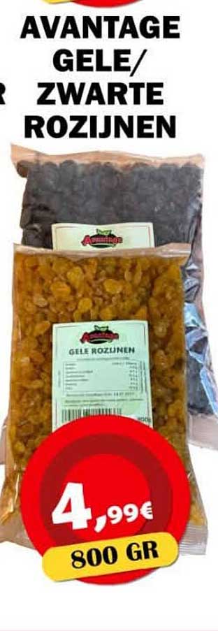 AVANTAGE GELE/ZWARTE ROZIJNEN