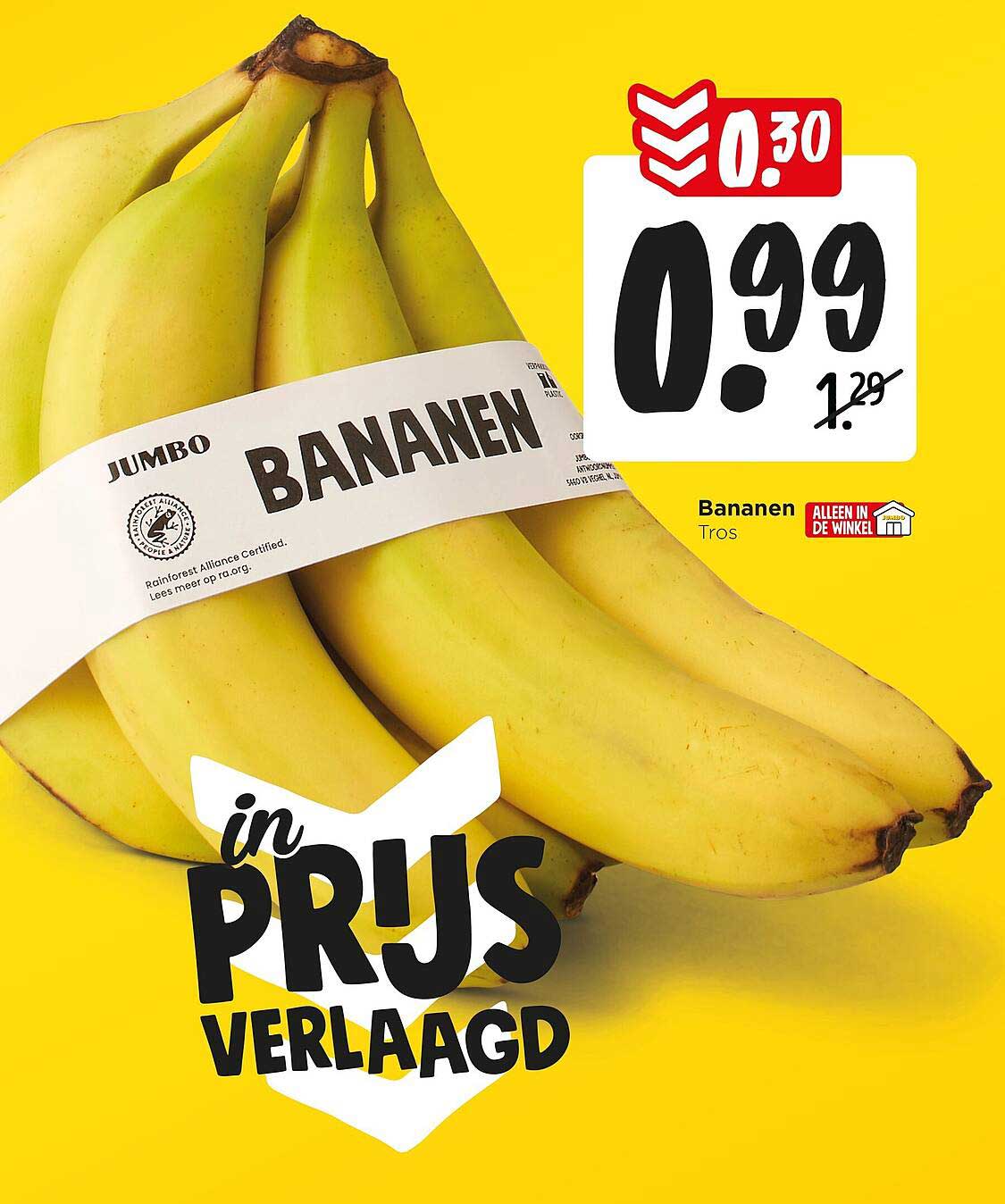 Bananen Tros in prijs verlaagd