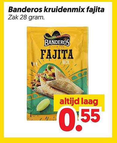 Banderos kruidenmix fajita Zak 28 gram