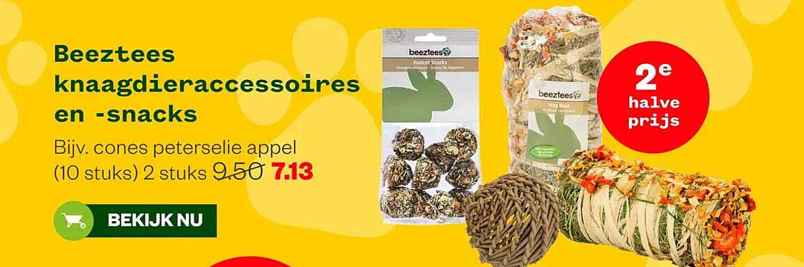 Beeztees knaagdieraccessoires en -snacks 2e halve prijs