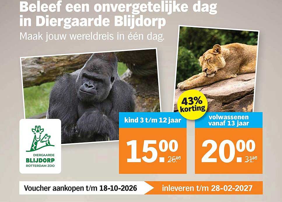 Beleef een onvergetelijke dag in Diergaarde Blijdorp