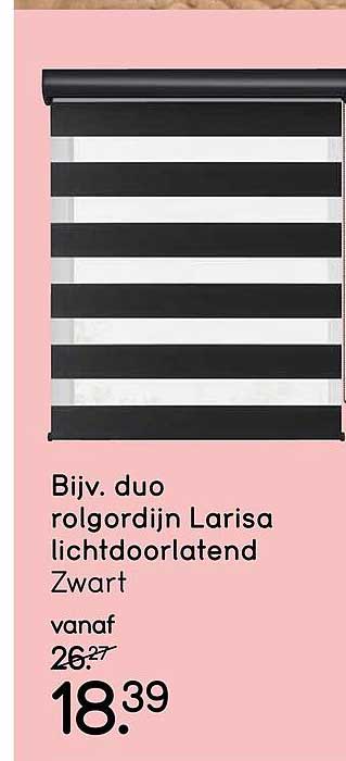 Bijv. duo rolgordijn Larisa lichtdoorlatend Zwart