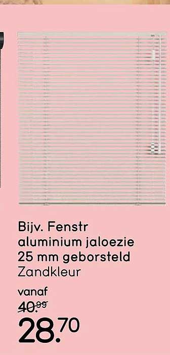 Bijv. Fenstr aluminium jaloezie 25 mm geborsteld Zandkleur