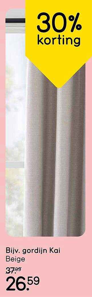 Bijv. gordijn Kai Beige 30% korting