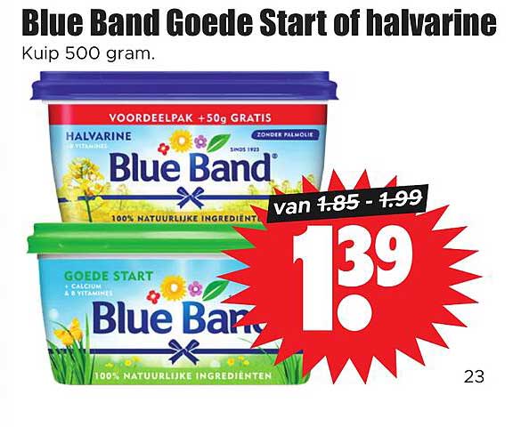 Blue Band Goede Start of halvarine Kuip 500 gram