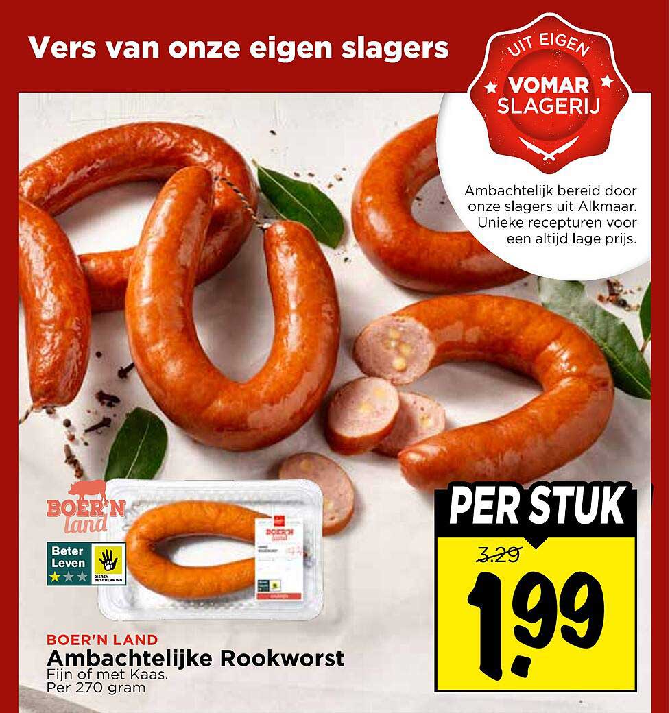 BOER'N LAND Ambachtelijke Rookworst Fijn of met kaas