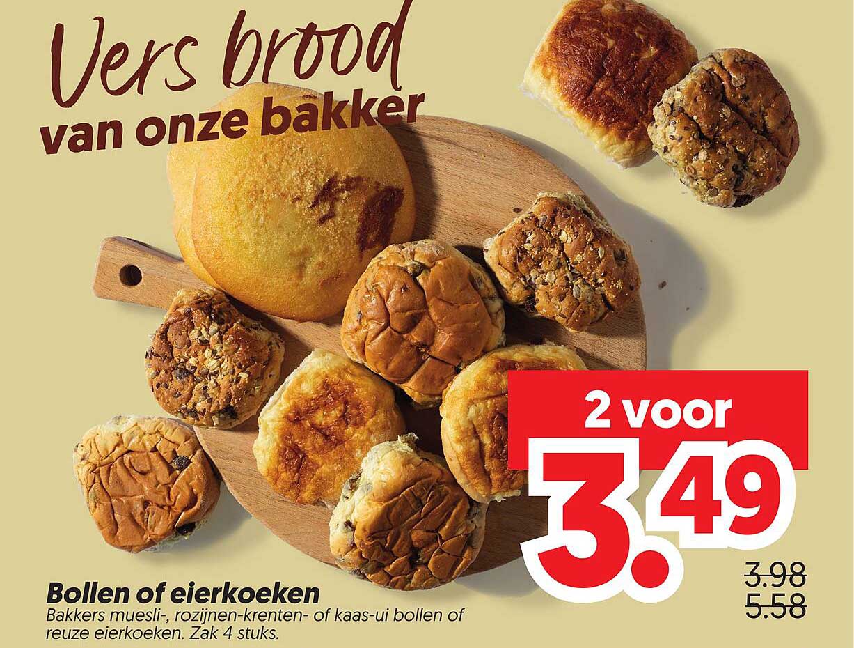 Bollen of eierkoeken 2 voor 3.49