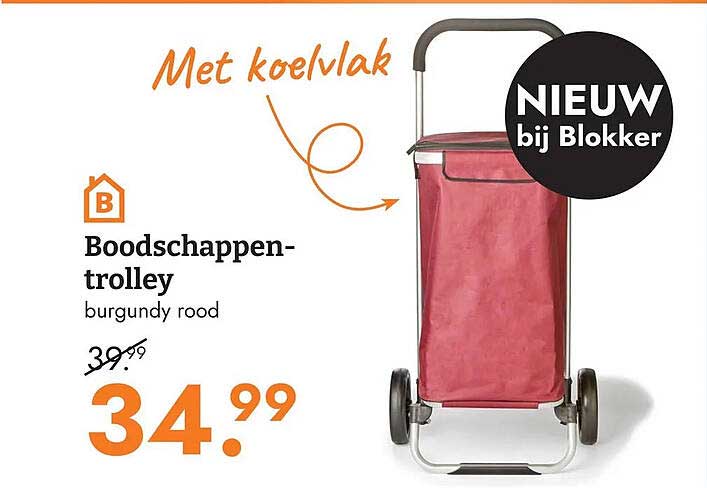 Boodschappen-trolley burgundy rood