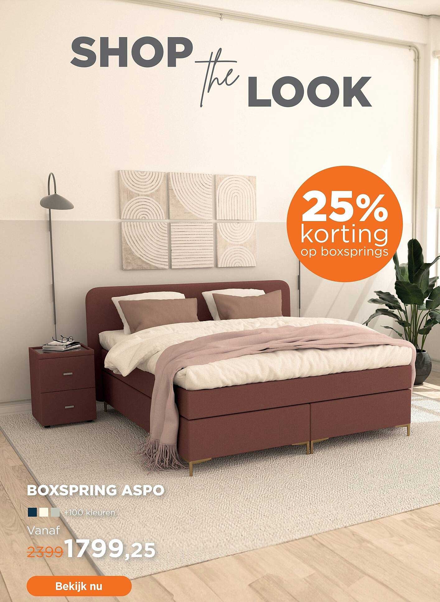 BOXSPRING ASPO 25% korting op boxsprings