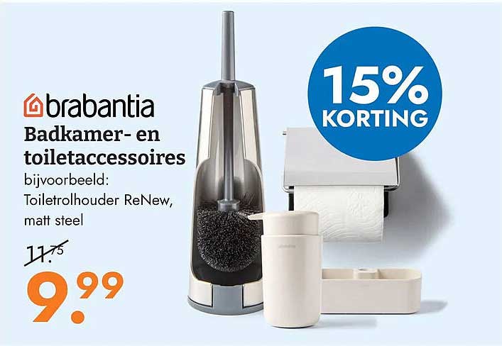 brabantia Badkamer- en toiletaccessoires 15% KORTING