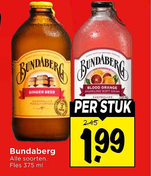 Bundaberg Alle soorten. Fles 375 ml PER STUK