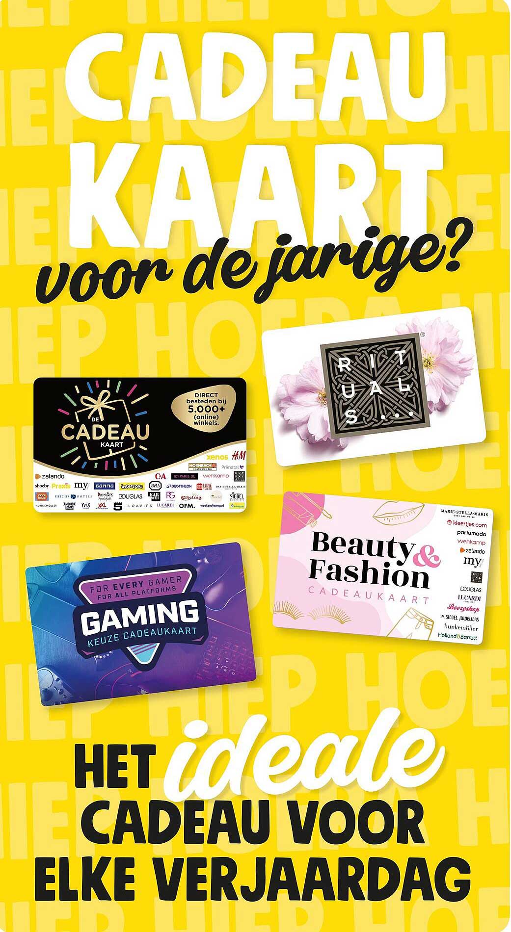 Cadeaukaart voor de jarige!