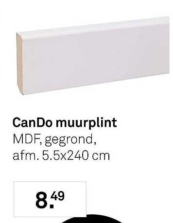 CanDo muurplint MDF, gegrond, afm. 5.5x240 cm