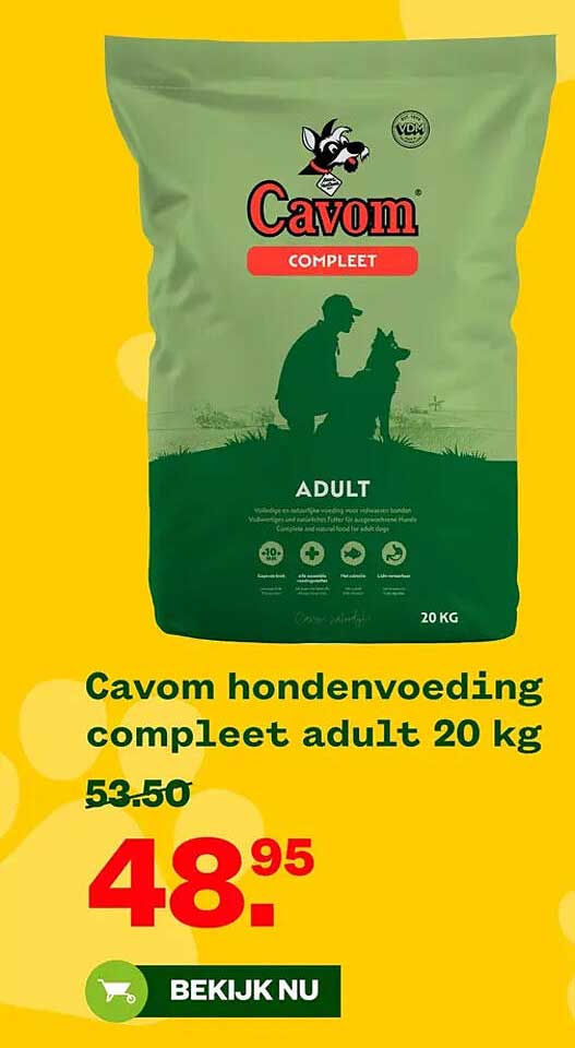 Cavom hondenvoeding compleet adult 20 kg