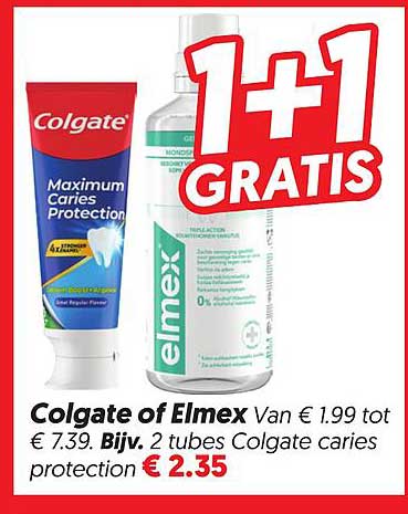 Colgate of Elmex 1+1 GRATIS