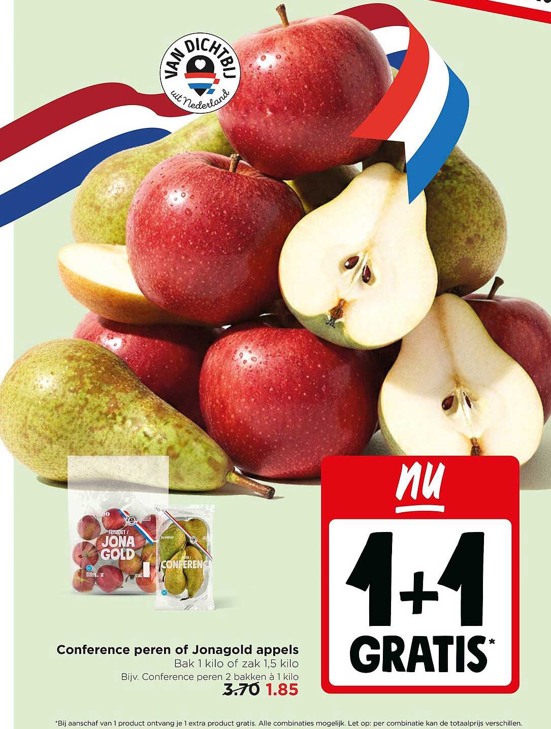 Conference peren of Jonagold appels 1+1 gratis